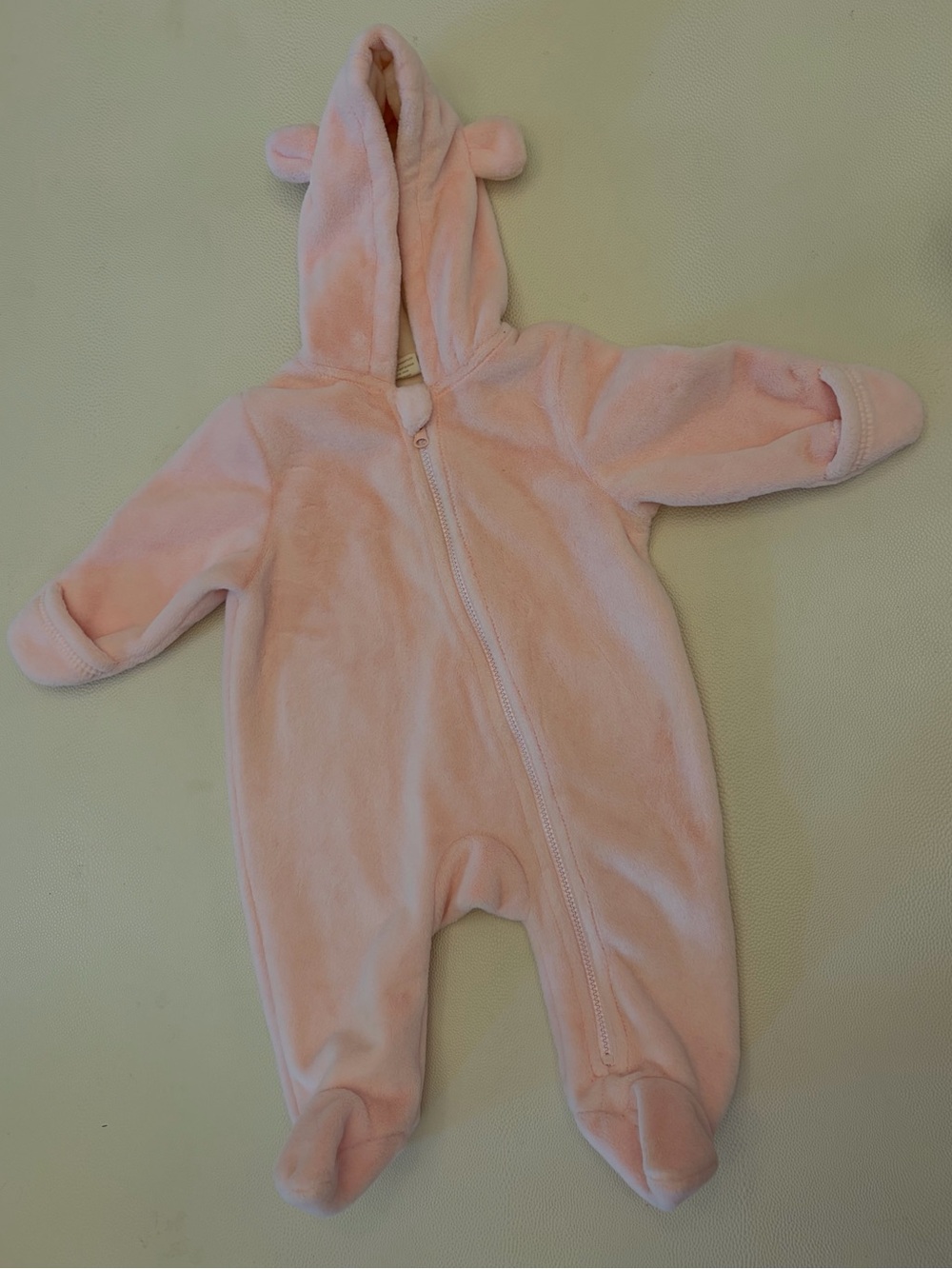 NWOT infant Fleece bunting- light pink- 9-12mo